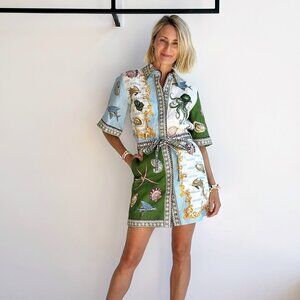 ALEMAIS Bath House Mini Dress in Linen